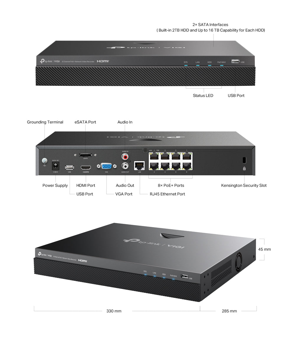 VIGINVR2008H-8MP-2TB